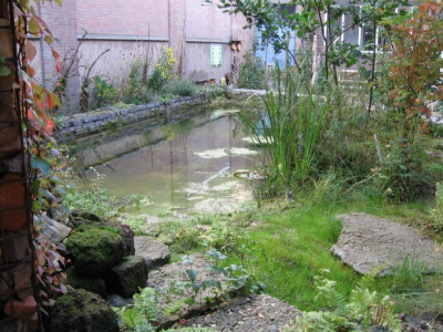 Hemelwaterafvoer -  in binnentuin SVE-Viba expo Den bosch